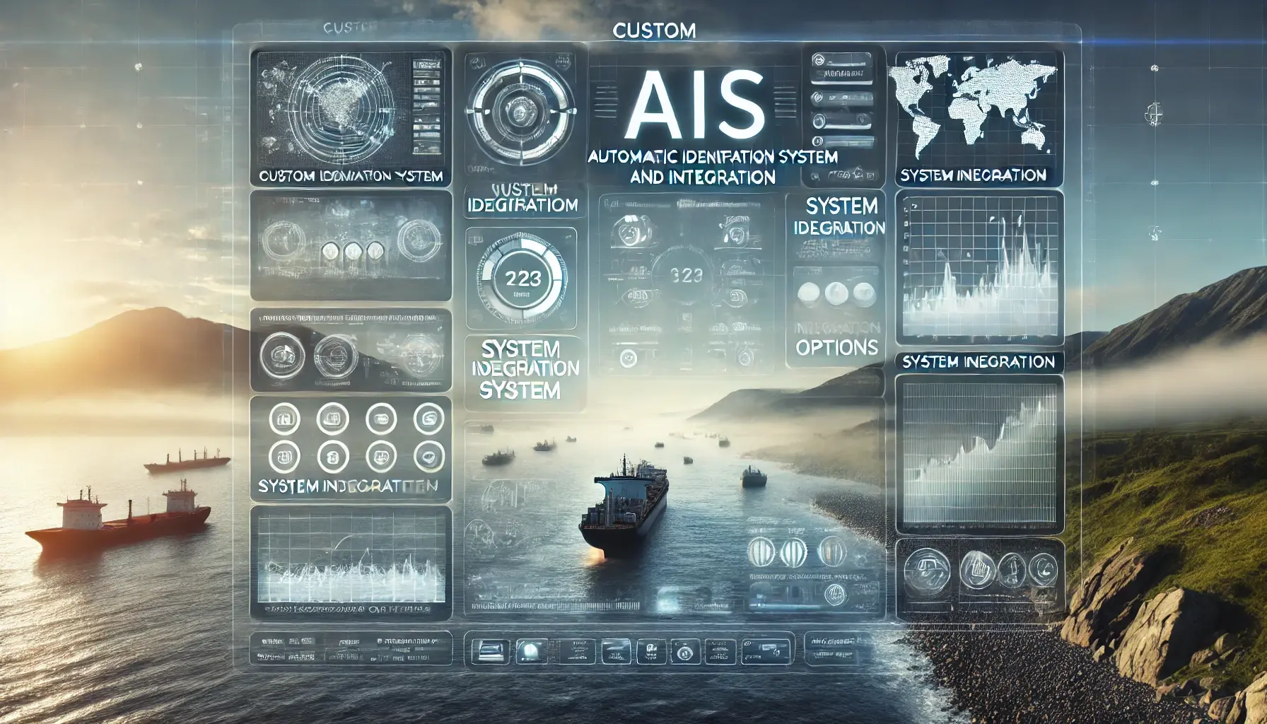 DALL·E 2024-10-29 10.23.36 - A highly photo-realistic, landscape-oriented image representing custom AIS (Automatic Identification System) development and integration services for 