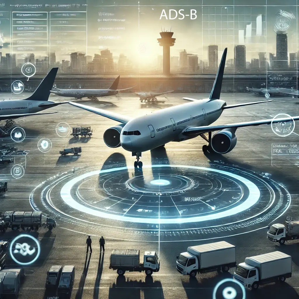 DALL·E 2024-10-30 09.26.36 - A high-definition, professional image illustrating AIS (Automatic Identification System) in aeronautics, featuring both large commercial airplanes and-1